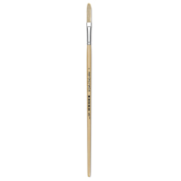 Utrecht Rhenish Pure Hog Bristle Brush - Extra Long Filbert, Size 4, Long Handle (full length)