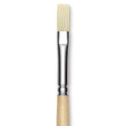Utrecht Rhenish Pure Hog Bristle Brush - Flat, Size 3, Long Handle