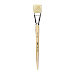 Utrecht Rhenish Pure Hog Bristle Brush - Flat, Size 18, Long Handle