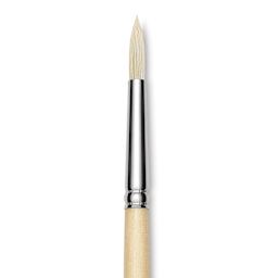 Utrecht Rhenish Pure Hog Bristle Brush - Round, Size 4, Long Handle