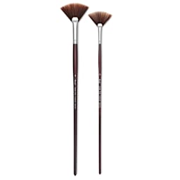 Utrecht Tuscan Synthetic Brushes - Long Handled Fan brushes shown vertically