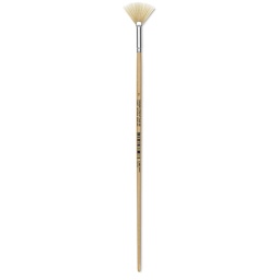 Utrecht Rhenish Pure Hog Bristle Brush - Fan, Size 2, Long Handle (full length0
