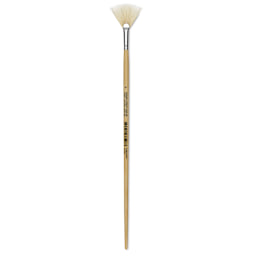Utrecht Rhenish Pure Hog Bristle Brush - Fan, Size 4, Long Handle (full length)