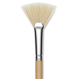 Utrecht Rhenish Pure Hog Bristle Brush - Fan, Size 8, Long Handle (close-up)
