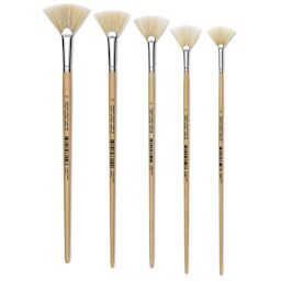 Utrecht Rhenish Pure Hog Bristle Brush - Fan, Series 295, Long Handle