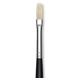 Utrecht Natural Chungking Pure Bristle Brush - Flat, Size 2, Long Handle, Close-up
