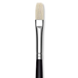 Utrecht Natural Chungking Pure Bristle Brush - Flat, Size 4, Long Handle, Close-up