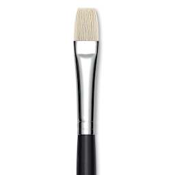 Utrecht Natural Chungking Pure Bristle Brush - Bright, Size 8, Long Handle, Close-up