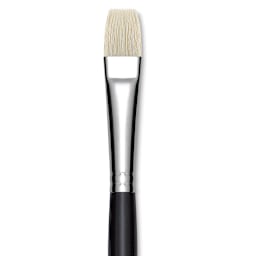 Utrecht Natural Chungking Pure Bristle Brush - Bright, Size 10, Long Handle, Close-up