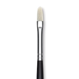 Utrecht Natural Chungking Pure Bristle Brush - Filbert, Size 1, Long Handle, Close-up