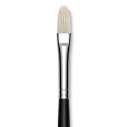 Utrecht Natural Chungking Pure Bristle Brush - Filbert, Size 4, Long Handle, Close-up
