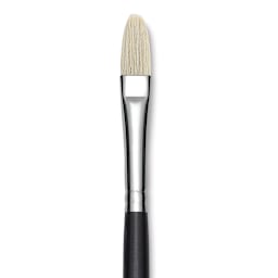 Utrecht Natural Chungking Pure Bristle Brush - Filbert, Size 6, Long Handle, Close-up