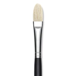 Utrecht Natural Chungking Pure Bristle Brush - Filbert, Size 8, Long Handle, Close-up