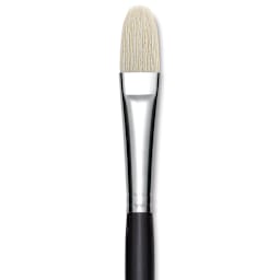 Utrecht Natural Chungking Pure Bristle Brush - Filbert, Size 10, Long Handle, Close-up