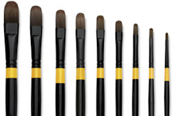 Utrecht Manglon Synthetic Brushes-Filbert (Close-up)