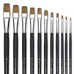 Blick Masterstroke Finest Red Sable Brushes - Brights, Long Handle, Partial view of the brushes