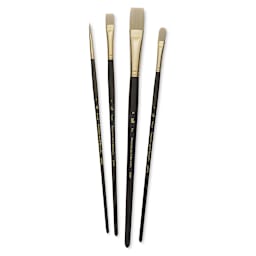 Princeton Series 6300 Dakota Synthetic Bristle Brush - Set of 4, Brushes Out of Package, Brushes Angled