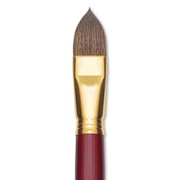 Blick Master Synthetic Kolinsky Brush - Long Handle, Filbert, Size 24, close-up