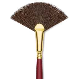 Blick Master Synthetic Kolinsky Brush - Long Handle, Fan, Size 6, close-up