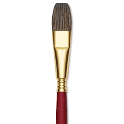 Blick Master Synthetic Kolinsky Brush - Short Handle, Flat Wash, Size 1/2", close-up