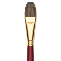 Blick Master Synthetic Kolinsky Brush - Short Handle, Flat Wash, Size 3/4", close-up