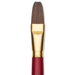 Blick Master Synthetic Kolinsky Brush - Long Handle, Flat, Size 22, close-up