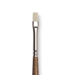 Winsor & Newton Artists' Oil Synthetic Hog Brush - Bright, Size 1, Long Handle (close-up)