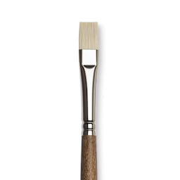 Winsor & Newton Artists' Oil Synthetic Hog Brush - Bright, Size 6, Long Handle (close-up)