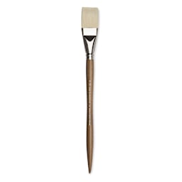Winsor & Newton Artists' Oil Synthetic Hog Brush - Flat, Size 16, Long Handle (full length)