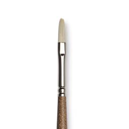 Winsor & Newton Artists' Oil Synthetic Hog Brush - Filbert, Size 2, Long Handle (close-up)