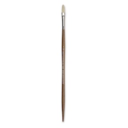 Winsor & Newton Artists' Oil Synthetic Hog Brush - Filbert, Size 4, Long Handle (full length)