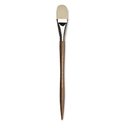 Winsor & Newton Artists' Oil Synthetic Hog Brush - Filbert, Size 16, Long Handle (full length)
