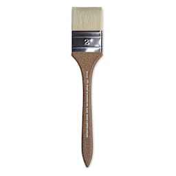 Winsor & Newton Artists' Oil Synthetic Hog Brush - Glaze, Size 2", Long Handle (full length)