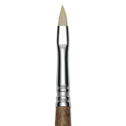 Escoda Futura Synthetic Bristle Brush - Series 5410, Short Filbert, Size 4, Long Handle, close-up