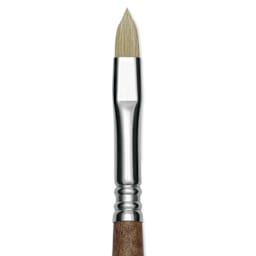 Escoda Futura Synthetic Bristle Brush - Series 5410, Short Filbert, Size 8, Long Handle, close-up