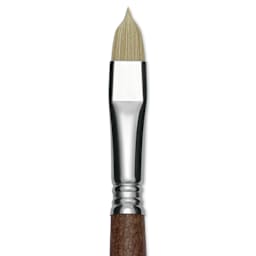 Escoda Futura Synthetic Bristle Brush - Series 5410, Short Filbert, Size 12, Long Handle, close-up