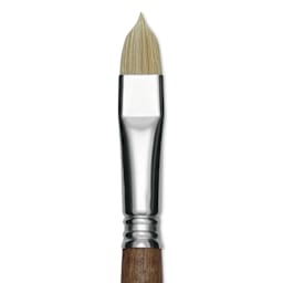 Escoda Futura Synthetic Bristle Brush - Series 5410, Short Filbert, Size 14, Long Handle, close-up