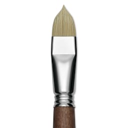 Escoda Futura Synthetic Bristle Brush - Series 5410, Short Filbert, Size 18, Long Handle, close-up