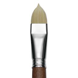 Escoda Futura Synthetic Bristle Brush - Series 5410, Short Filbert, Size 20, Long Handle, close-up
