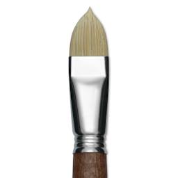 Escoda Futura Synthetic Bristle Brush - Series 5410, Short Filbert, Size 22, Long Handle, close-up