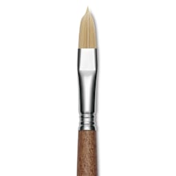 Escoda Futura Synthetic Bristle Brush - Series 5414, Filbert, Size 12, Long Handle, close-up