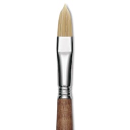 Escoda Futura Synthetic Bristle Brush - Series 5414, Filbert, Size 14, Long Handle, close-up