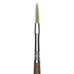Escoda Futura Synthetic Bristle Brush - Series 5418, Long Filbert, Size 2, Long Handle, close-up