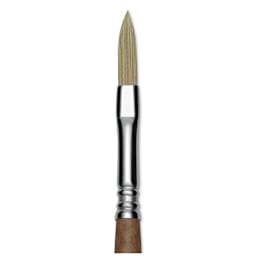 Escoda Futura Synthetic Bristle Brush - Series 5418, Long Filbert, Size 6, Long Handle, close-up