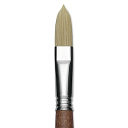 Escoda Futura Synthetic Bristle Brush - Series 5418, Long Filbert, Size 16, Long Handle, close-up