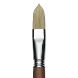 Escoda Futura Synthetic Bristle Brush - Series 5418, Long Filbert, Size 18, Long Handle, close-up