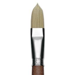 Escoda Futura Synthetic Bristle Brush - Series 5418, Long Filbert, Size 20, Long Handle, close-up
