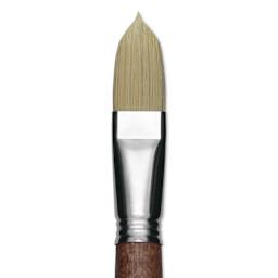 Escoda Futura Synthetic Bristle Brush - Series 5418, Long Filbert, Size 22, Long Handle, close-up