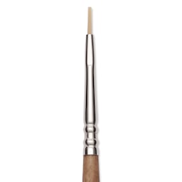 Escoda Futura Synthetic Bristle Brush - Series 5424, Flat, Size 0, Long Handle, close-up