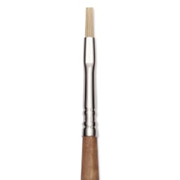 Escoda Futura Synthetic Bristle Brush - Series 5424, Flat, Size 2, Long Handle, close-up